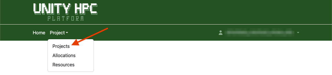 allocation portal projects button